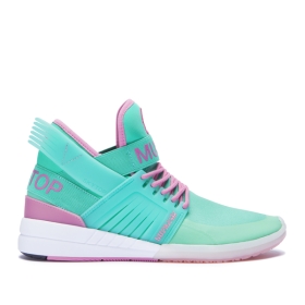 Mens Supra High Top Shoes SKYTOP V Mint/Rose/White | AU-52339